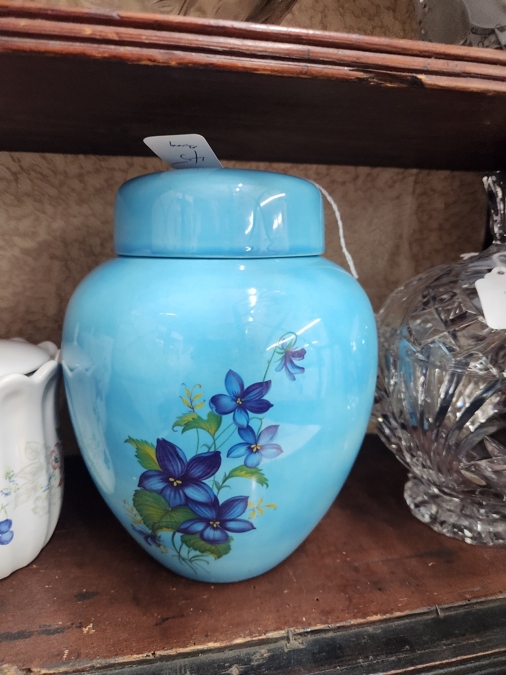 Blue Floral Ceramic Ginger Jar - Home Accents